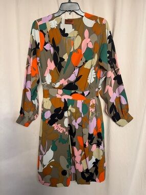 Missoni Faux Wrapped Floral-Print Long-Sleeve Mini Dress, Size 42, US 6
